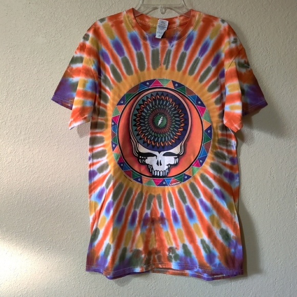 Grateful Dead Other - VINTAGE Grateful Dead Tie Dye Tour Tee Shirt Forsythe 1995 Gildan Rare
